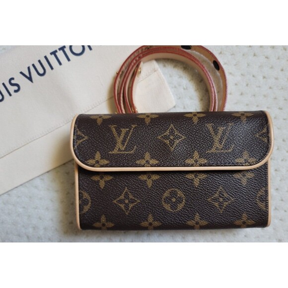 LOUIS VUITTON Pochette FLORENTINE Monogram Waist Bum Bag Crossbody Clutch EUC - Picture 3 of 16